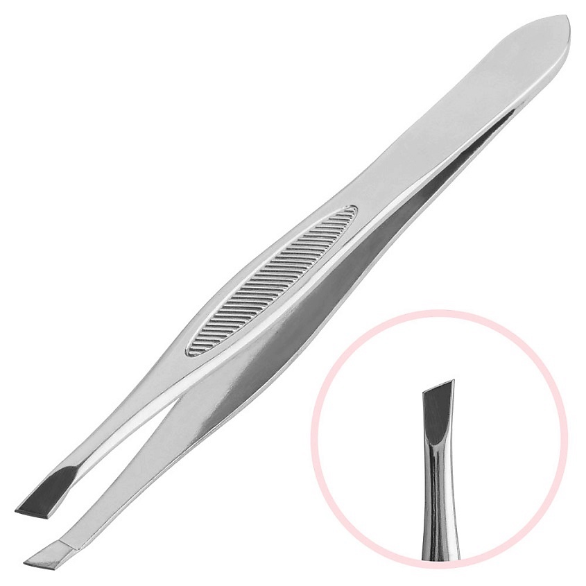 Изображение товара Пинцет для бровей EVABOND скошенный из японской стали 1 шт