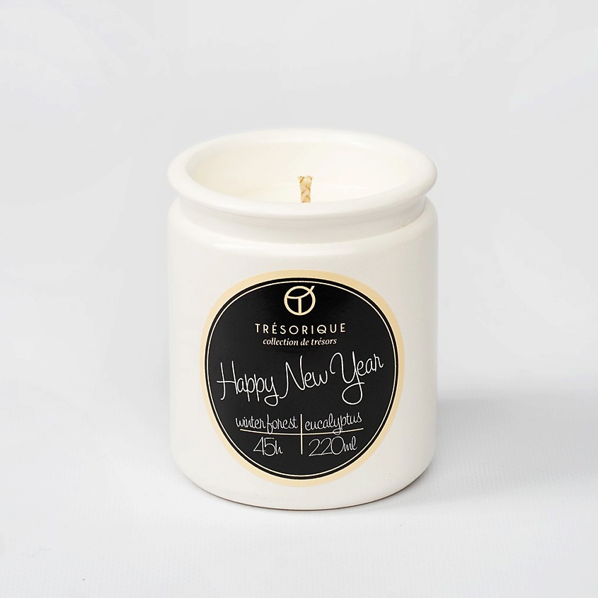 Изображение товара TRESORIQUE Cвеча ароматическая Happy New Year "зимний лес, эвкалипт", 220 мл