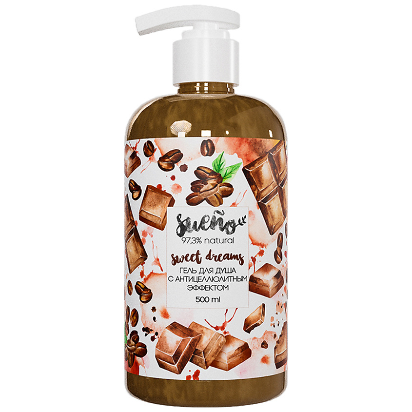 Изображение товара SUENO Гель для душа с антицеллюлитным эффектом шоколадно-кофейный, 500 мл