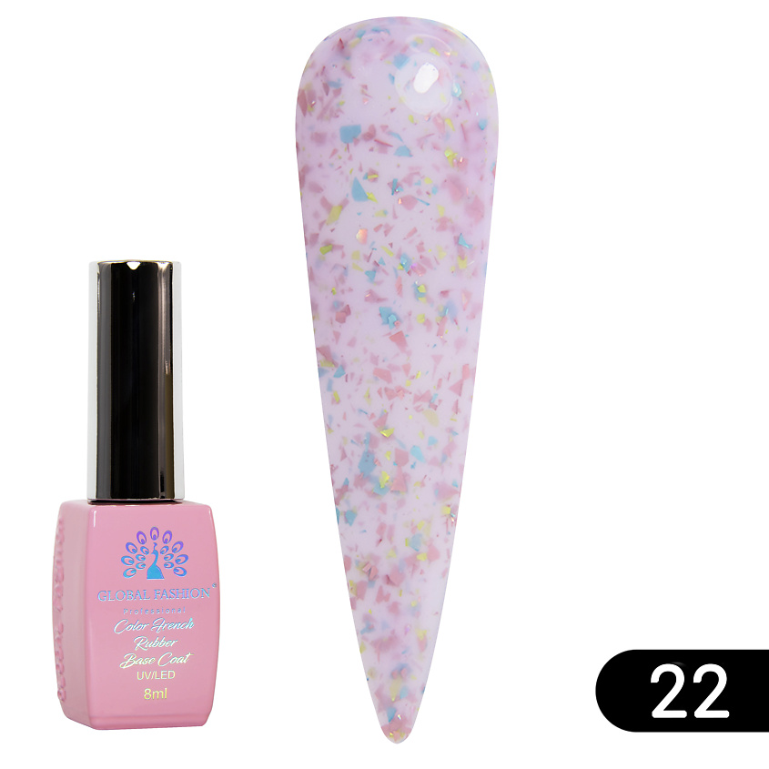 Изображение товара GLOBAL FASHION Каучуковая база Foil Rubber Base, цвет: Сиреневый, 8 мл