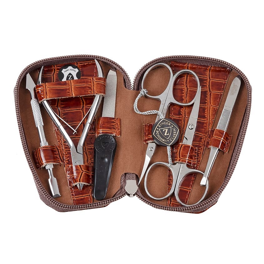 Изображение товара ZINGER Набор для маникюра и педикюра Classic MS-71035, коричневый 1 шт.