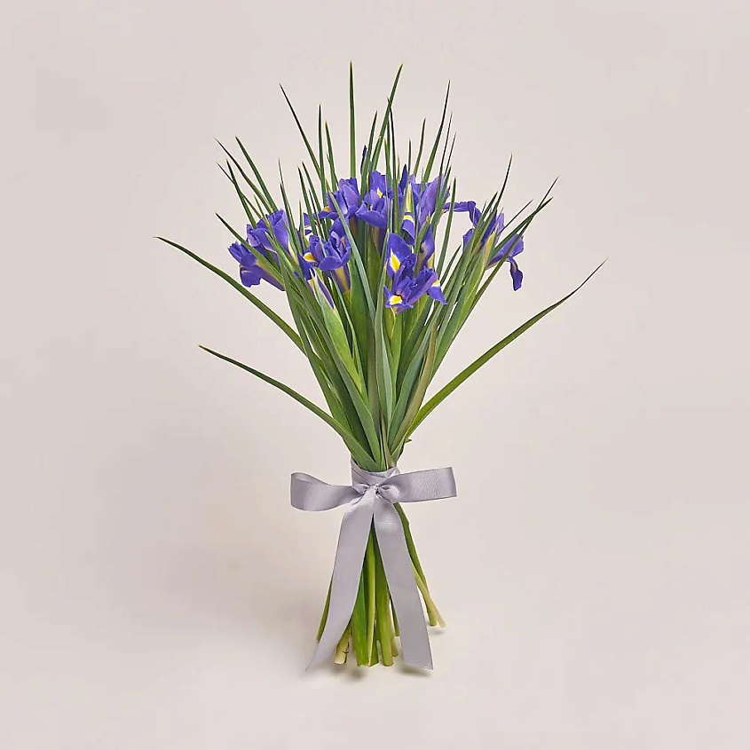 Изображение товара Букет из 15 ирисов сине-фиолетовых цветов для особых случаев