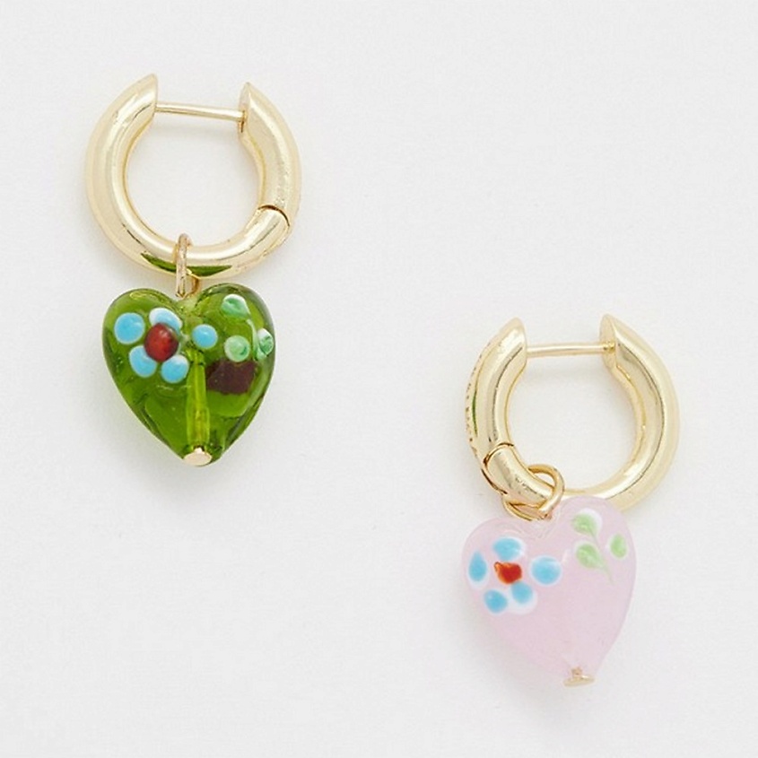 Изображение товара PABUR Cерьги FLOWER HEART, Комбинированный