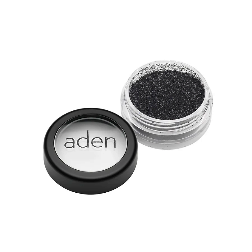 Изображение товара Пигментная пудра для век ADEN №04 Glitter Black 3 г смелый черный оттенок