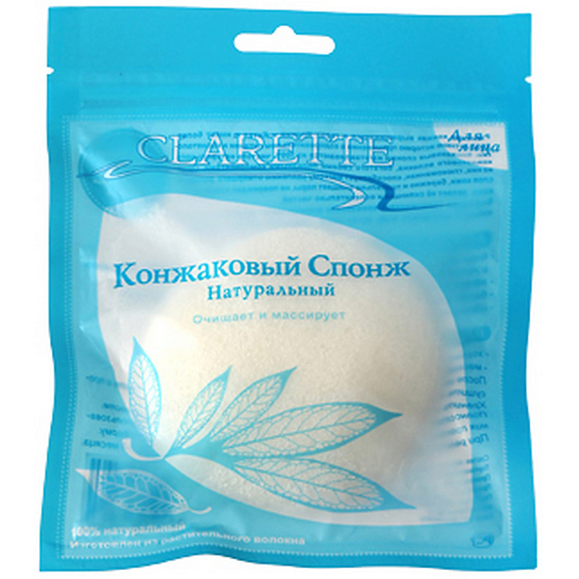 Изображение товара CLARETTE Спонж конжаковый конняку натуральный для лица, 1 шт.