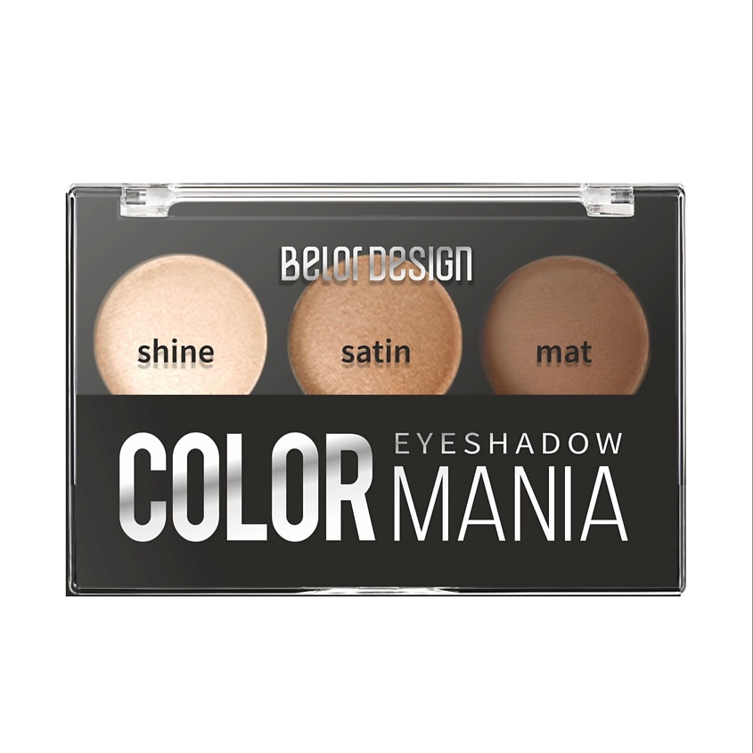 Изображение товара BELOR DESIGN Тени для век 3-х цветные COLOR MANIA, тон 036