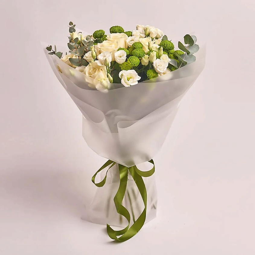 Изображение товара AZALIANOW ЦВЕТЫ. ПОДАРКИ. ДЕКОР Букет из белых роз, Букеты и композиции из живых цветов могут на несколько тонов отличаться от изображений. Часть цвета искажается в зависимости от настроек экрана.