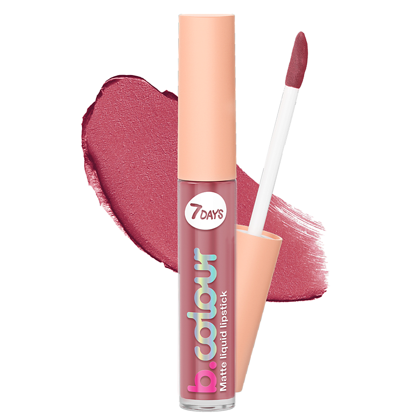 Изображение товара Жидкая матовая помада для губ 7DAYS B.COLOUR Pink 02 стойкая и увлажняющая