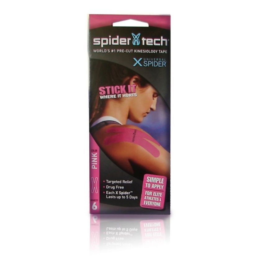 Изображение товара SPIDERTECH Тейп преднарезанный 6штук голубой, цвет: Розовый