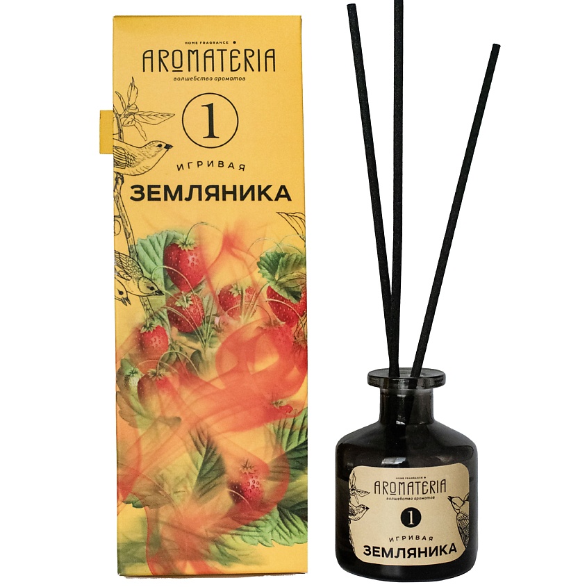 Изображение товара AROMATERIA Диффузор с палочками Игривая Земляника, 50 мл