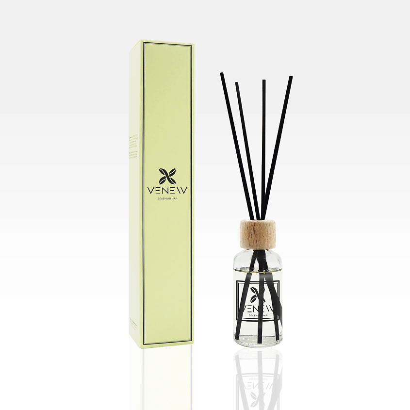 Изображение товара VENEW Диффузор ароматизатор для дома парфюм Зеленый чай с мятой и лимоном, 45 мл