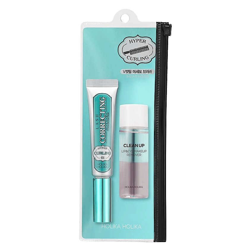Изображение товара HOLIKA HOLIKA Набор водостойкая тушь для ресниц + ремувер Lash Correcting Mascara Hyper Curling, № 01, 9 мл + 30 мл