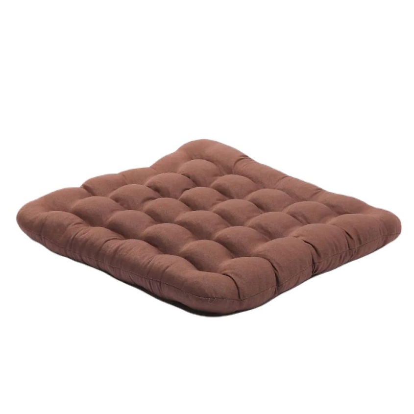 Изображение товара BIO TEXTILES Подушка-сидушка на стул с лузгой гречихи, Коричневый. Размер 40*40.