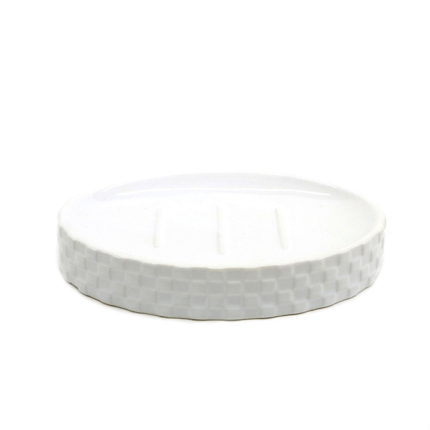 Изображение товара Керамическая мыльница Jasmine белая овальная для ванны стильная и практичная