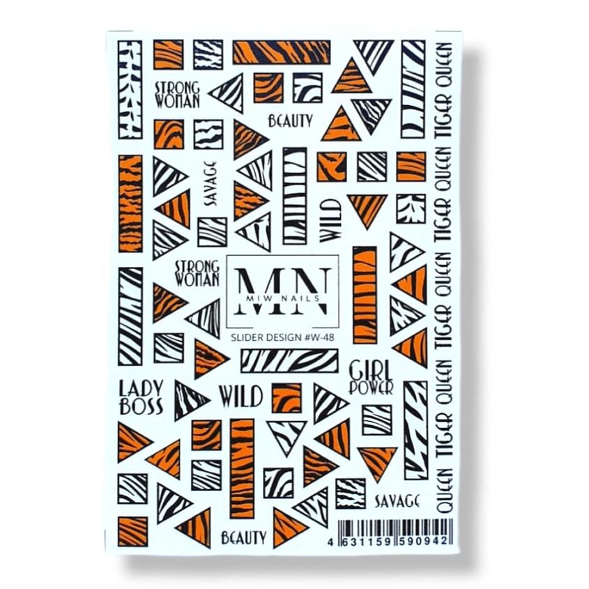 Изображение товара Слайдер дизайн для ногтей принт тигр 1 шт MIW NAILS