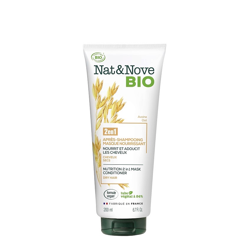 Изображение товара KERANOVE Маска-кондиционер 2 в 1 для сухих волос Овес Nat & Nove Bio Mask Conditioner, 200 мл