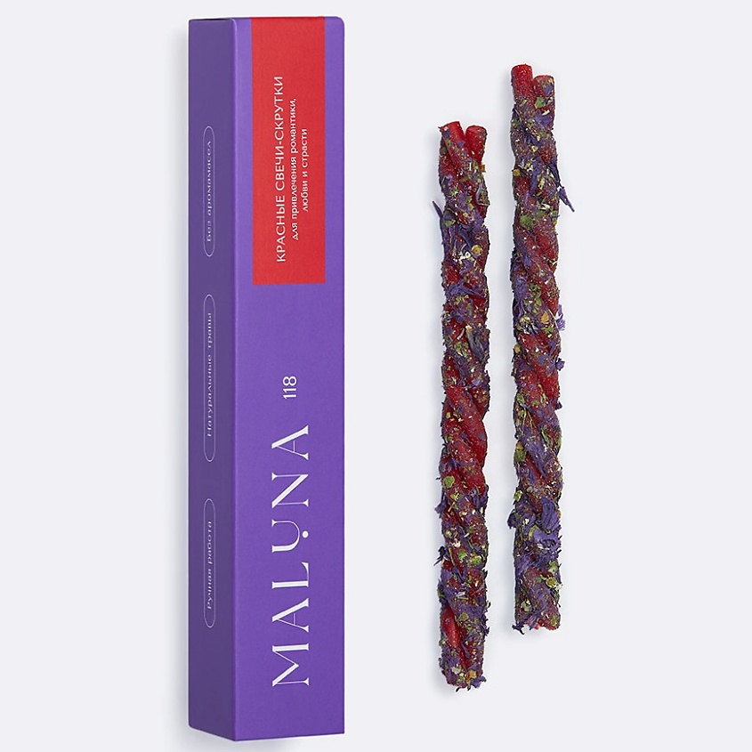 Изображение товара MALUNA Магические свечи-скрутки красные с васильком, Красный