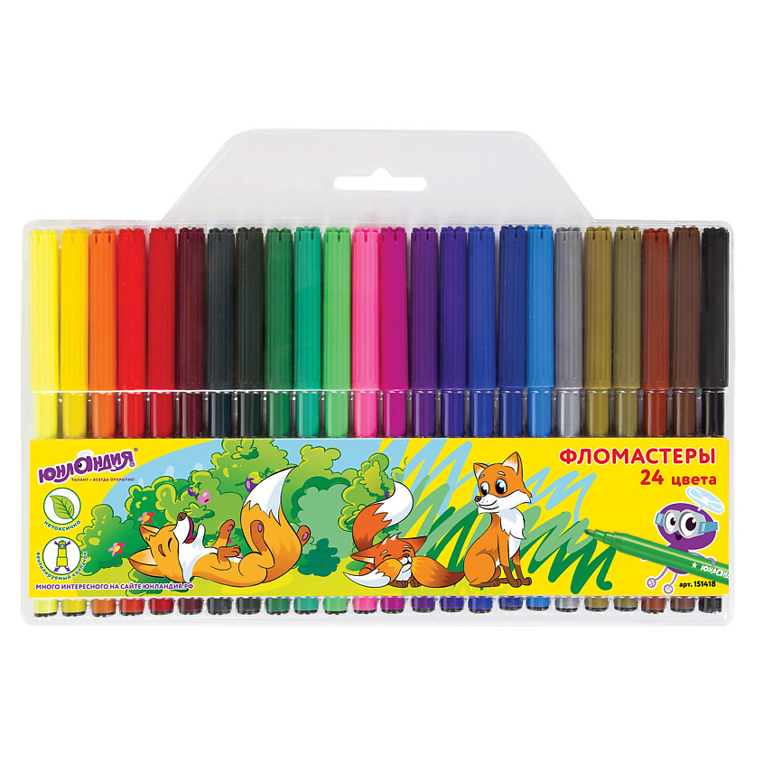 Изображение товара ЮНЛАНДИЯ Фломастеры, вентилируемый колпачок, 1 набор