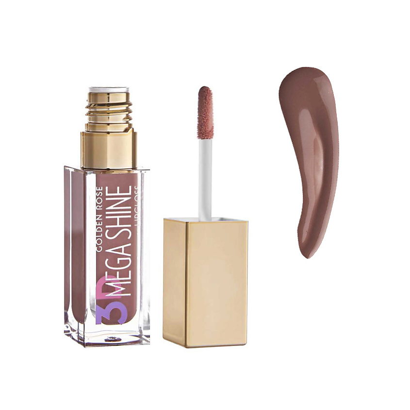 Изображение товара GOLDEN ROSE Блеск для губ 3D Mega Shine Lipgloss Капучино №103  гладкий эффект увлажнение и сияние