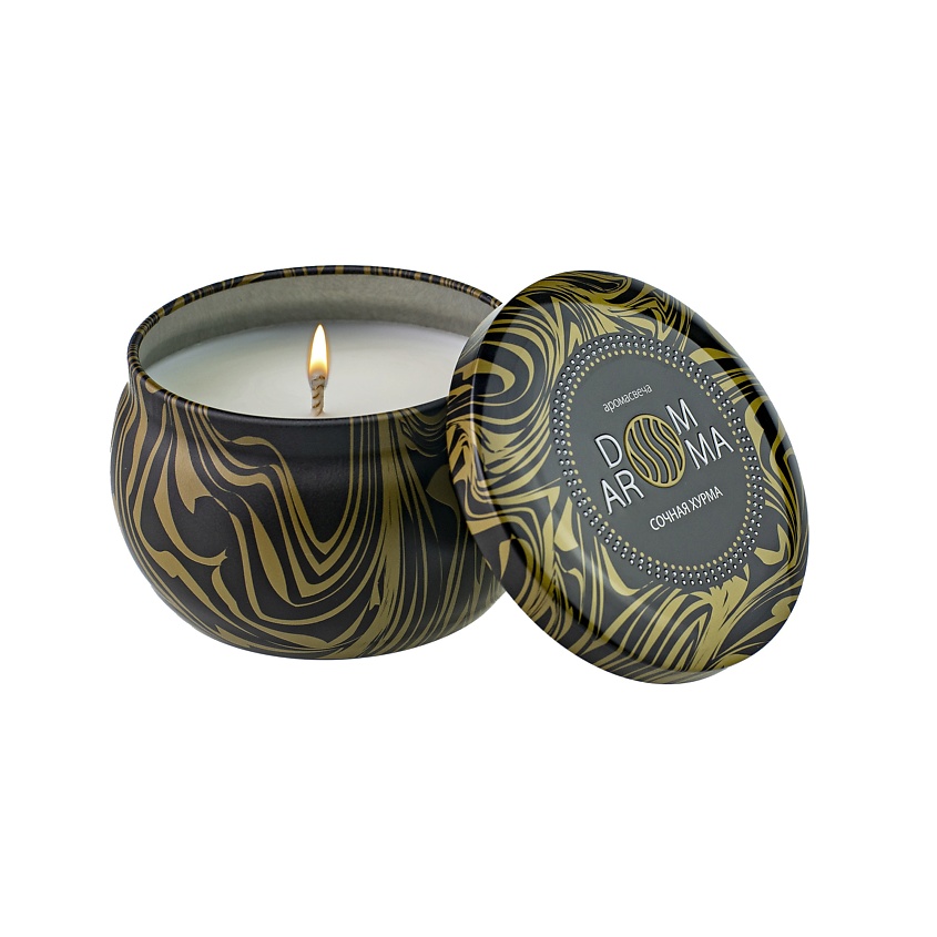 Изображение товара Ароматическая свеча Сочная хурма в алюминиевом подсвечнике 125 г DOM AROMA