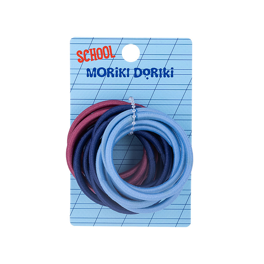 Изображение товара MORIKI DORIKI Набор резинок для волос синие, красные и голубые School, 15 шт