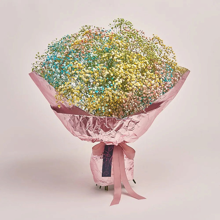 Изображение товара Яркий букет из 15 разноцветных гипсофил для подарка и декора