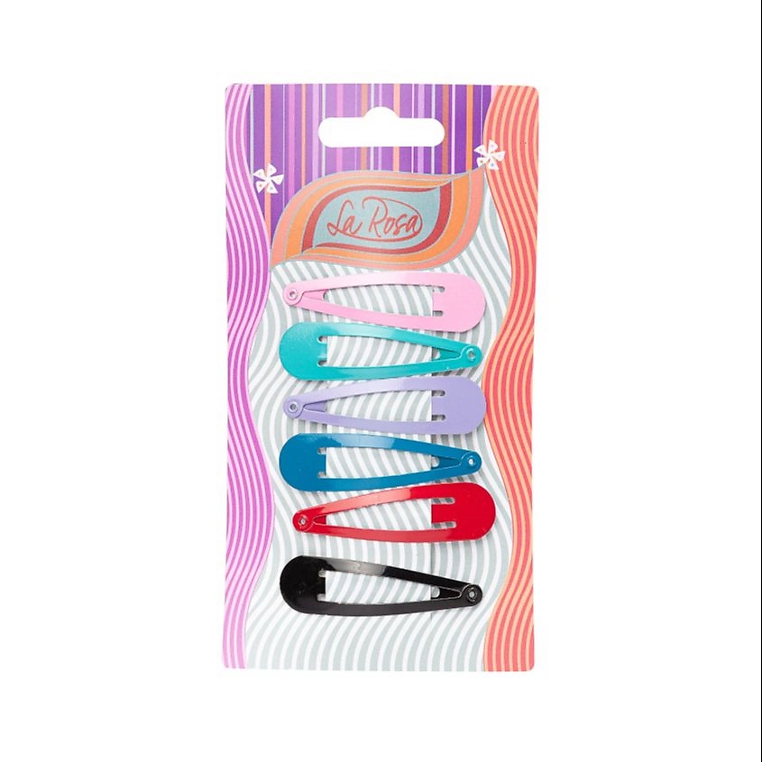 Изображение товара LA ROSA Заколки Клик-клак набор 6 шт. розовые