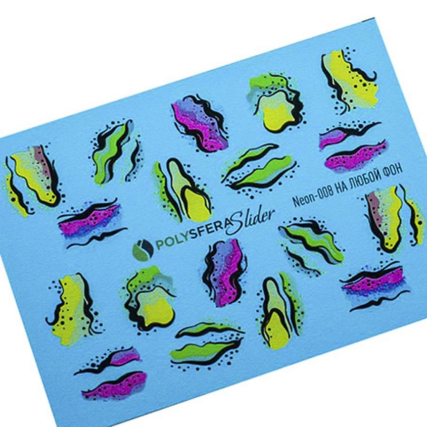 Изображение товара Полисфера Слайдер дизайн для ногтей Неоновый Яркий микс 008 1 шт