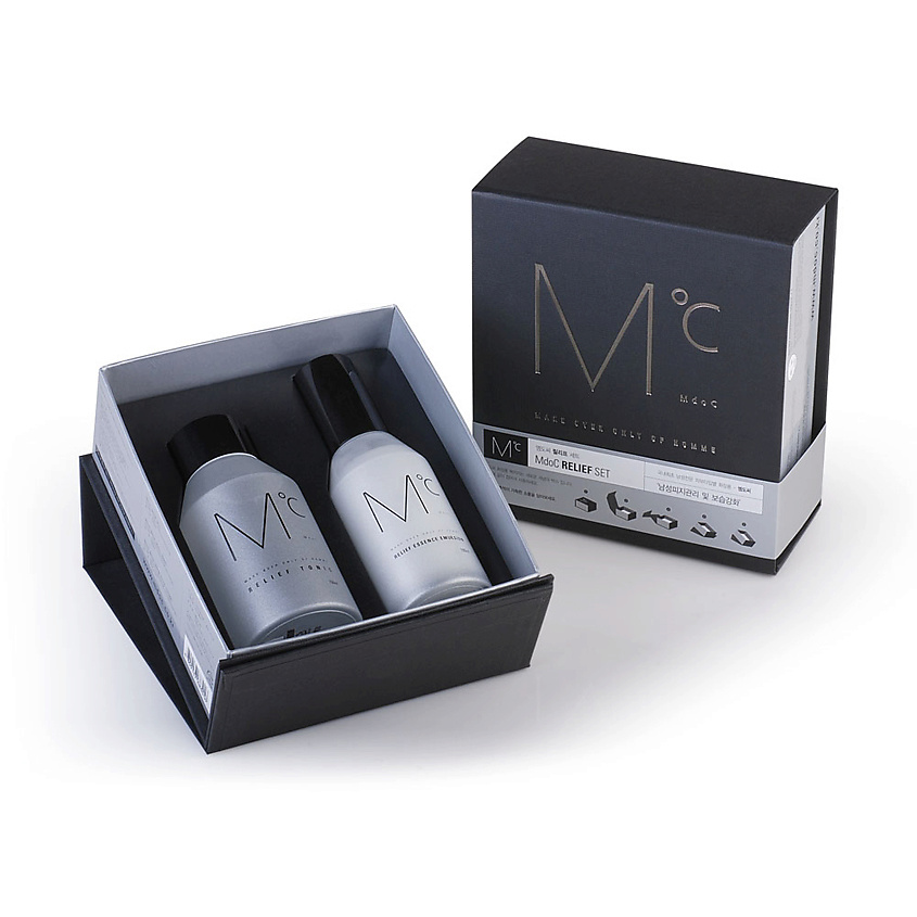 Изображение товара Мужской набор средств Relief для ухода за лицом 150 мл + маски 2 шт по 18 мл