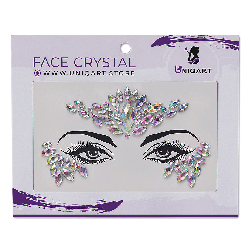 Изображение товара UNIQART Кристаллы для лица и тела наклейки 1 шт. яркий дизайн водонепроницаемые