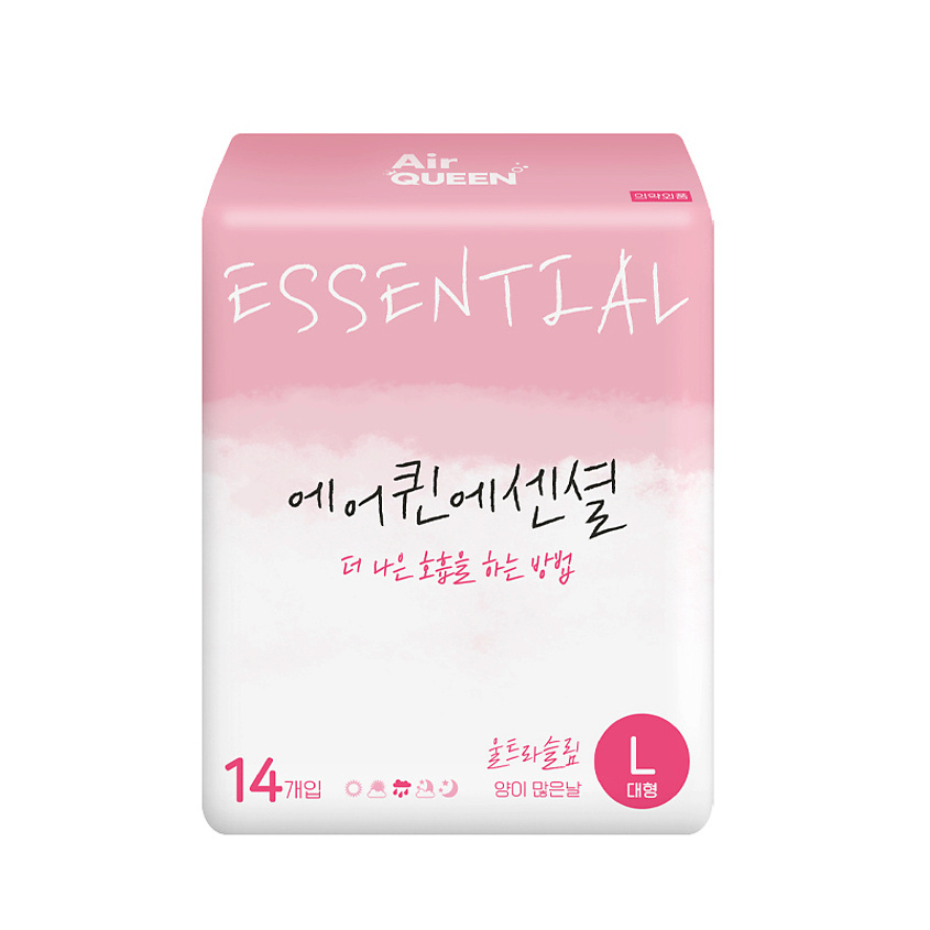 Изображение товара Прокладки гигиенические AIRQUEEN Essential Large с крылышками 14 шт