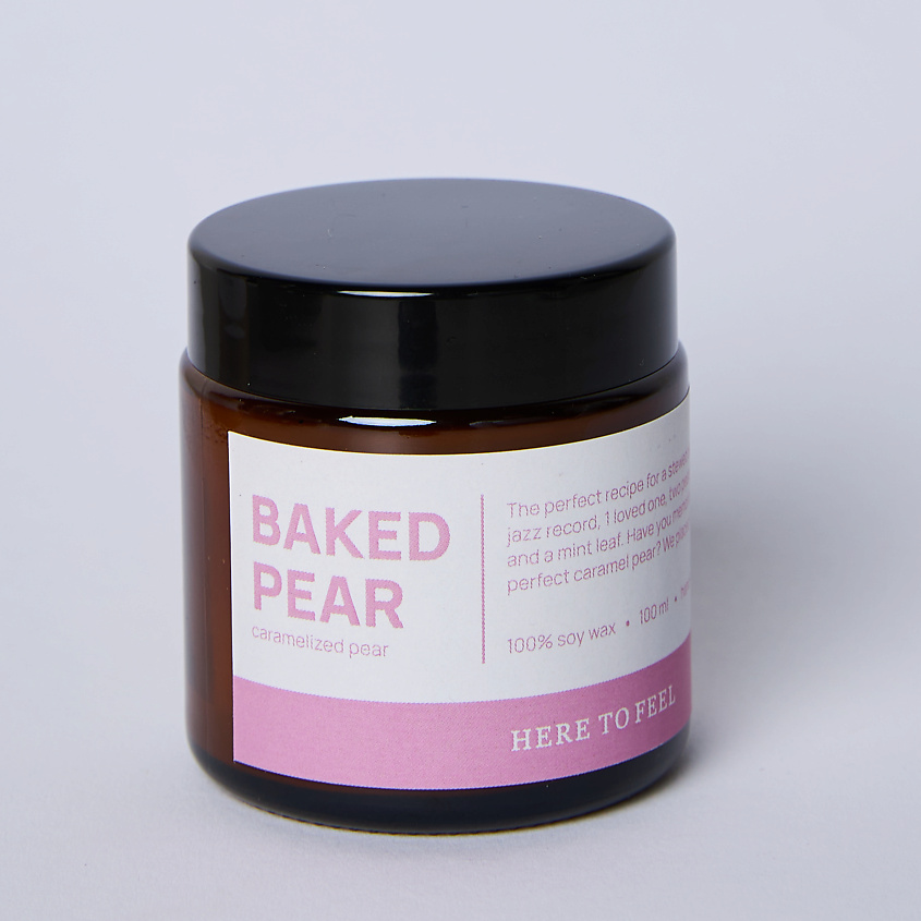 Изображение товара HERE TO FEEL Аромасвеча "Baked pear", цвет: Розовый, 100 мл