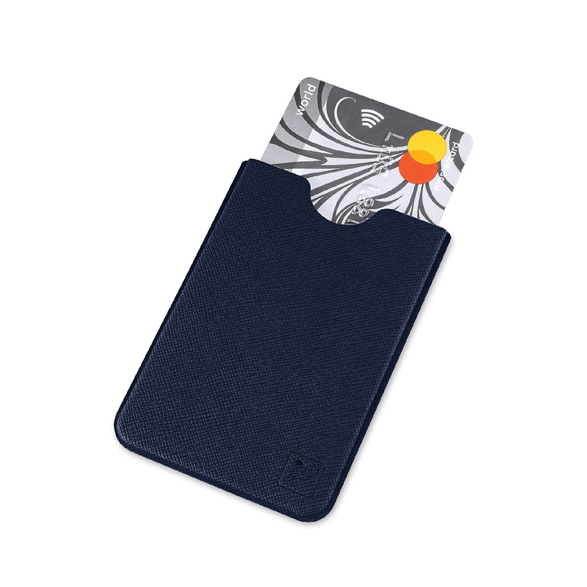 Изображение товара FLEXPOCKET Чехол из экокожи для пластиковой карты с её защитой от считывания, цвет: Синий
