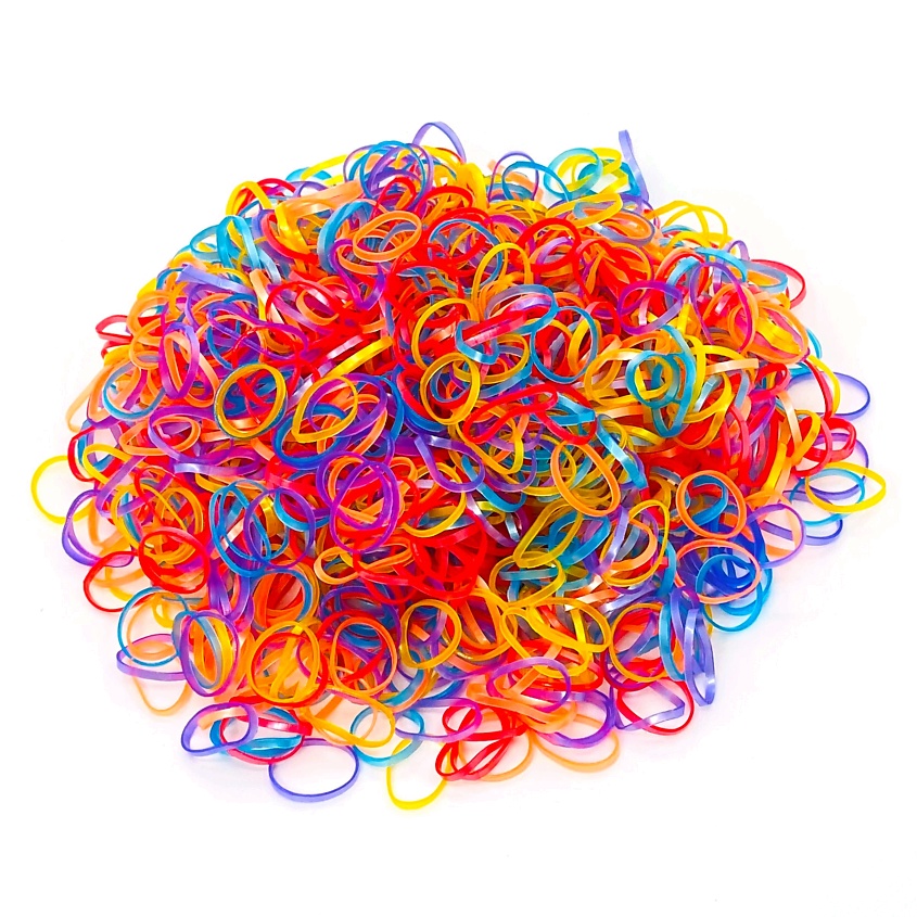 Изображение товара NESURABEAUTY Силиконовые резинки для волос "Перламутровые", Перламутровые, 1000 шт.