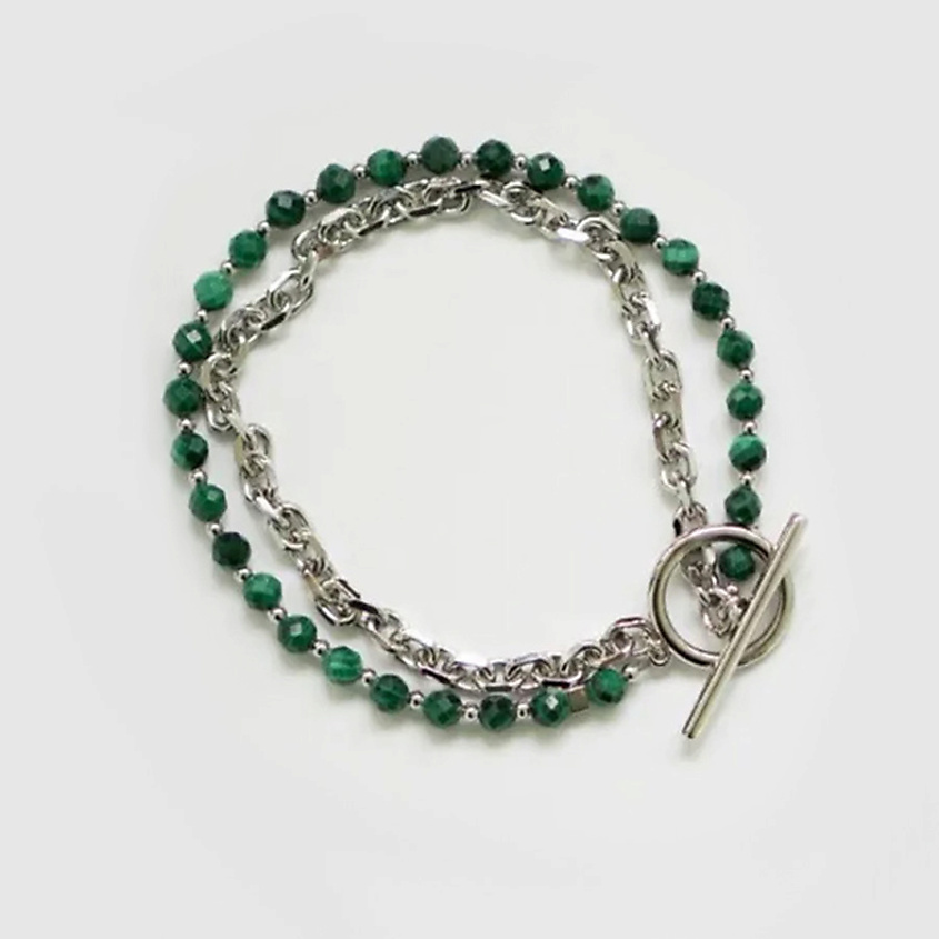 Изображение товара MORZA Браслет женский из малахита бижутерия, цвет: Серебряный, 19 размер, размер: 19