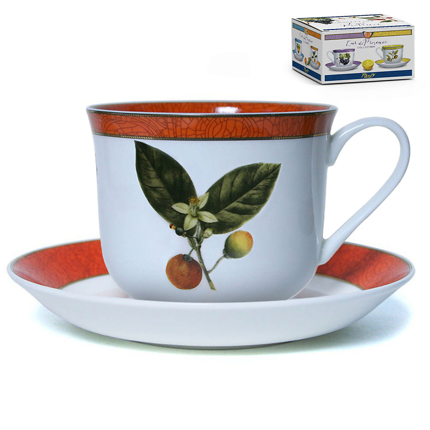 Изображение товара PRIORITY Чайная пара «Стейчкол» Дыхание Прованса «Апельсин» в подарочной коробке, 1 шт