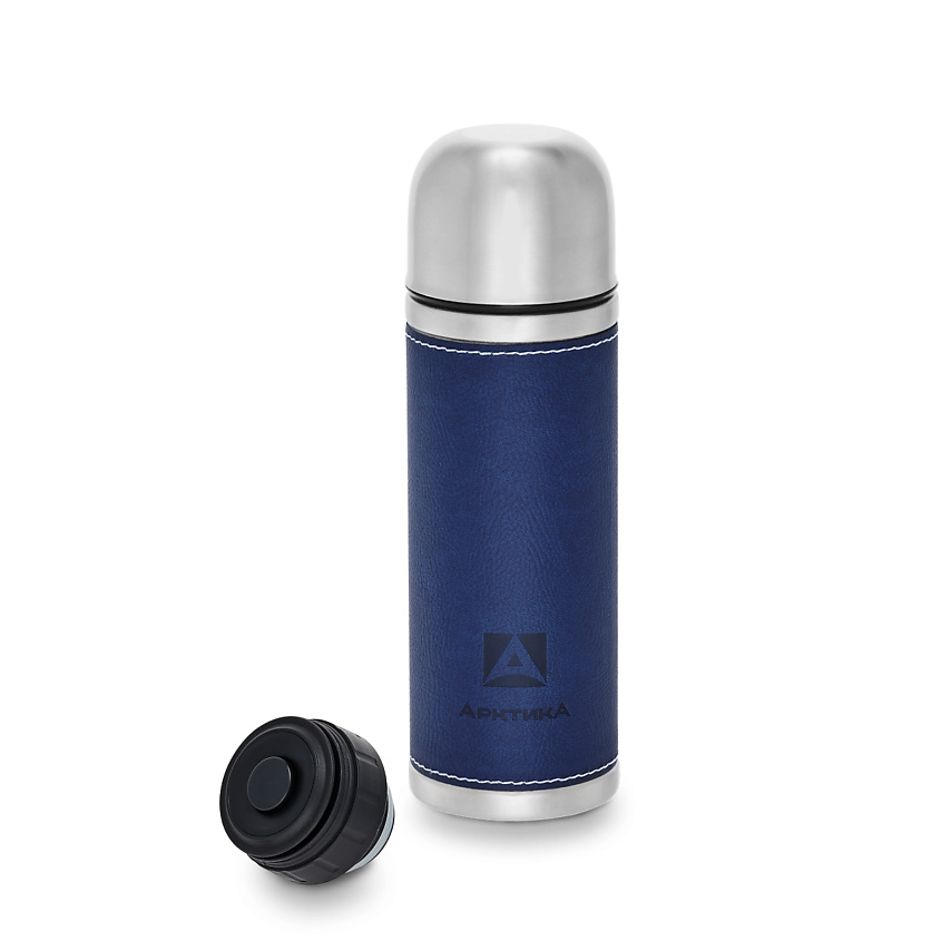 Изображение товара Арктика Термос с кнопкой 0.5 л синий герметичный и удобно наливающийся