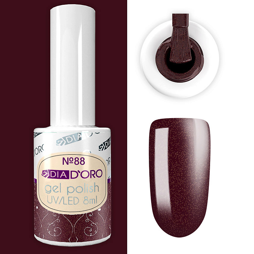 Изображение товара Гель-лак DIA D`ORO Classics Professional NEON №88 Тёмно-винный с блёсткой 8 мл