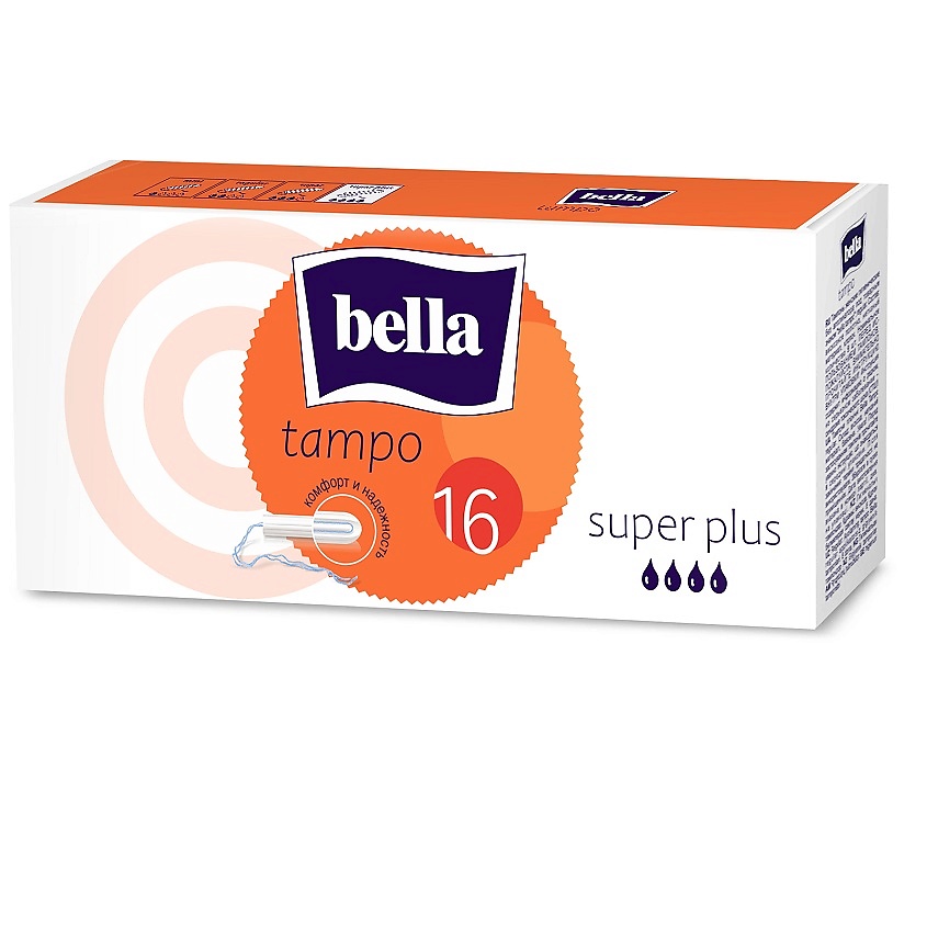 Изображение товара BELLA Тампоны без аппликатора Tampo Super plus, 16 шт.