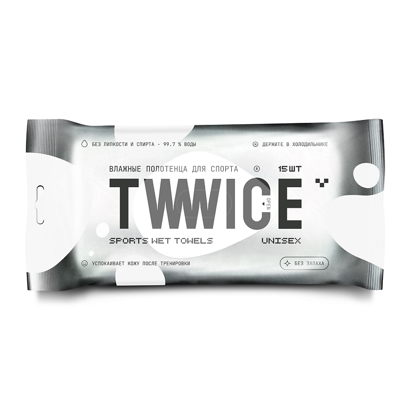 Изображение товара Влажные полотенца для спорта TWWICE Unisex 30x20 см