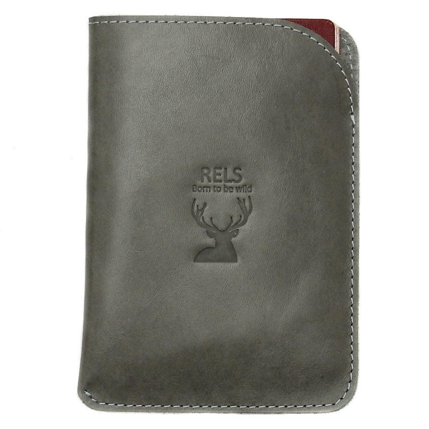 Изображение товара РЕЛС Чехол для паспорта Gamma Wild из натуральной кожи в стиле конверт Серый