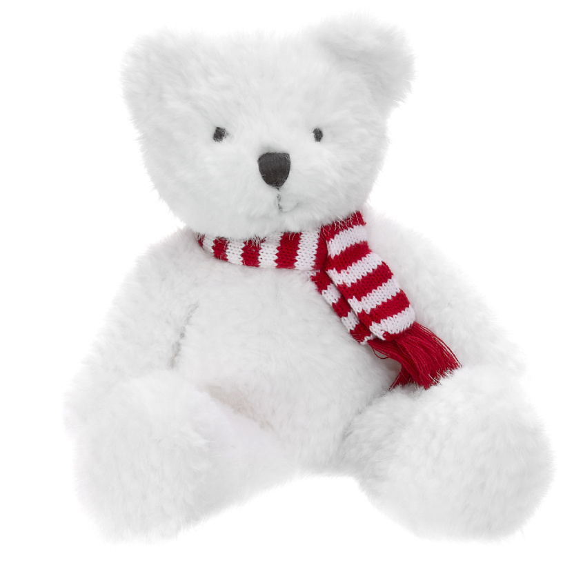 Изображение товара GULLIVER Мягкая игрушка Мишка белый в шарфе, 21 см, Белый