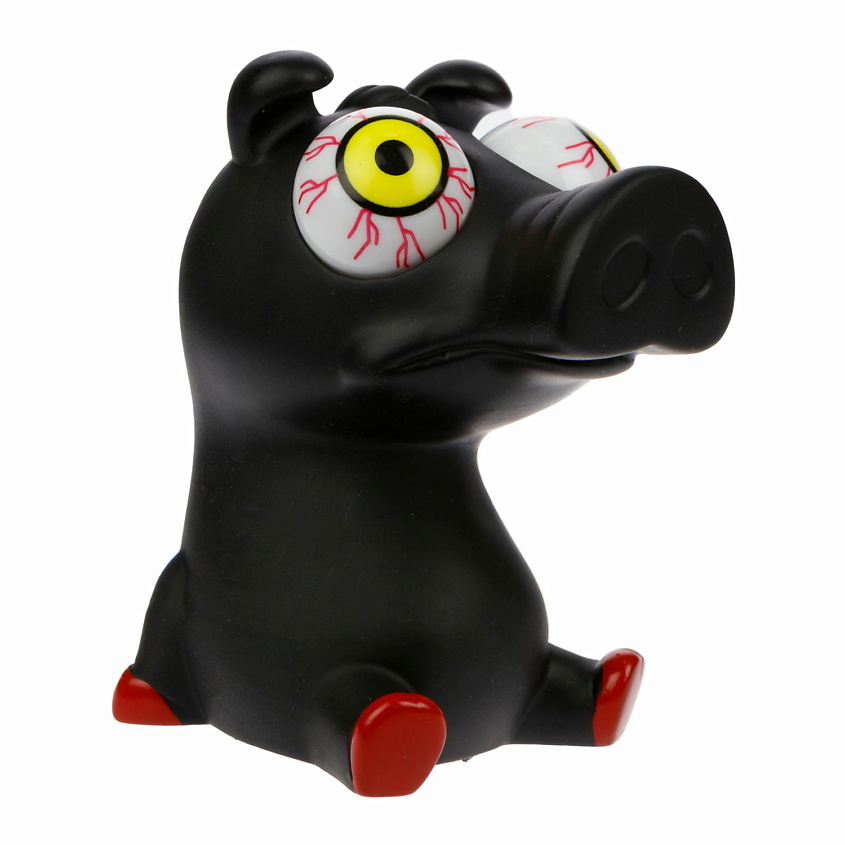 Изображение товара 1TOY Пучеглаз-антистресс Поросёнок черного цвета для снятия стресса