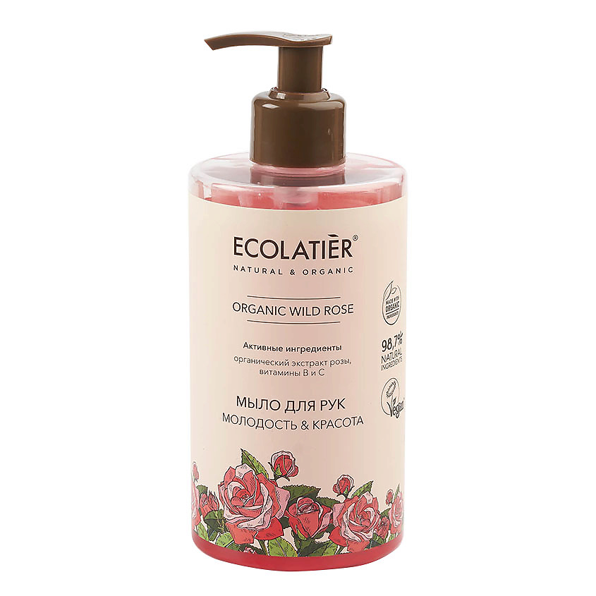 Изображение товара ECOLATIER GREEM Мыло для рук Молодость Красота ORGANIC WILD ROSE 460 мл