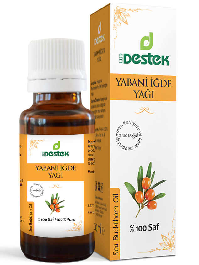 Изображение товара DESTEK Косметическое облепиховое масло для лица, для тела, для волос, ресниц и бровей, 20 мл