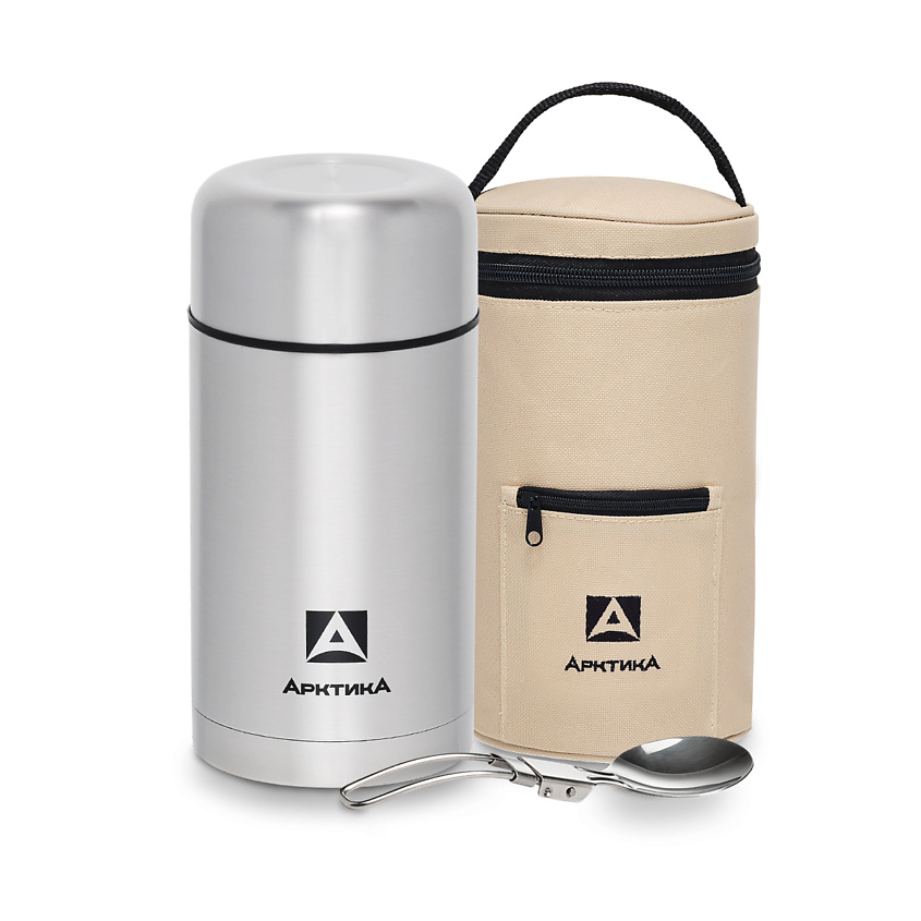 Изображение товара АРКТИКА Термос для еды 1 л в чехле, Серебристый