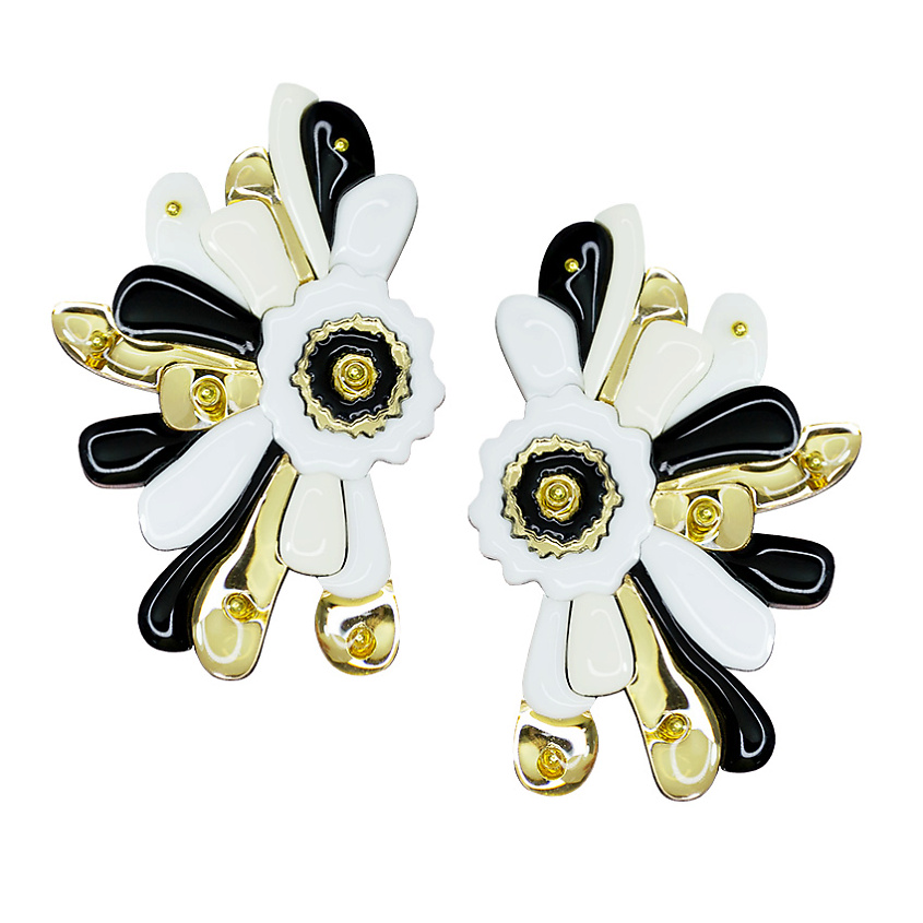 Изображение товара Оргалика серьги Дуэт Возрождение белые из органического стекла и бижутерного сплава