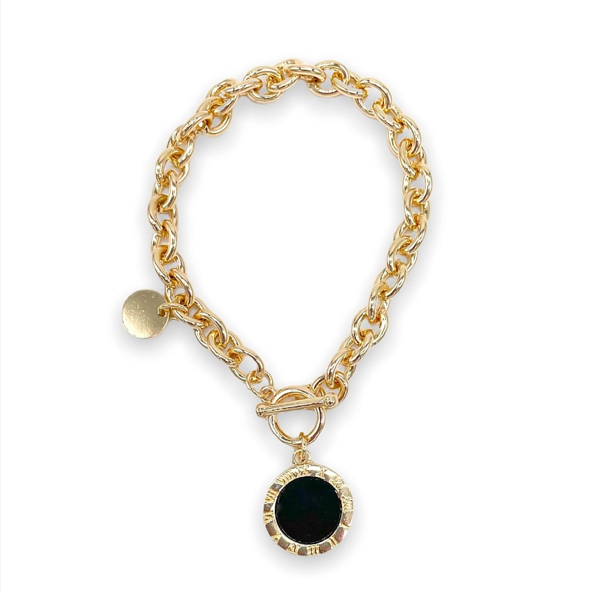 Изображение товара FOROSTINA.K Браслет Time Black, цвет: золотой