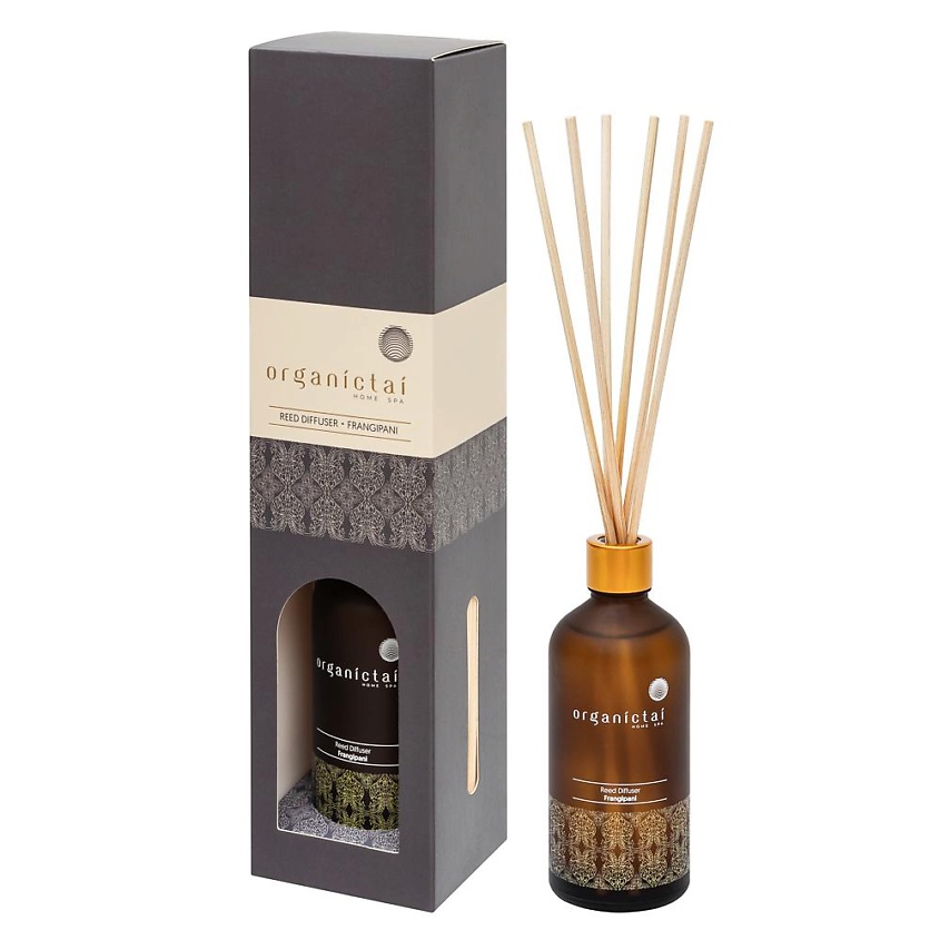 Изображение товара ORGANICTAI Ароматический диффузор Франжипани, цвет: Коричневый, 100 мл