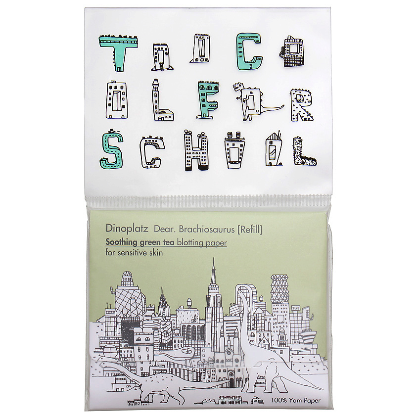 Изображение товара TOO COOL FOR SCHOOL Салфетки матирующие для чувствительной кожи (сменный блок) Dinoplatz Dear Brachiosaurus, 50 шт.